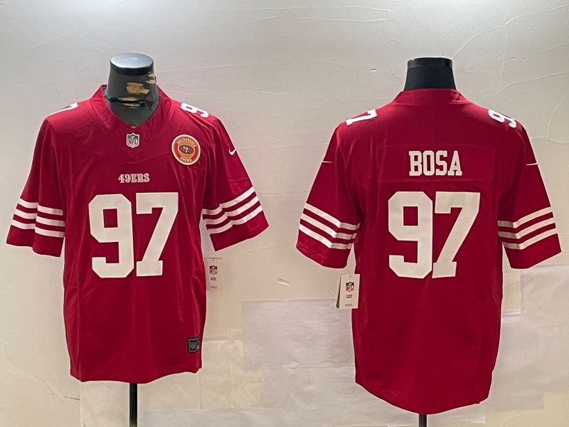Men San Francisco 49ers #97 Bosa Red three generations 2024 Nike Limited NFL Jersey style 5->san francisco 49ers->NFL Jersey